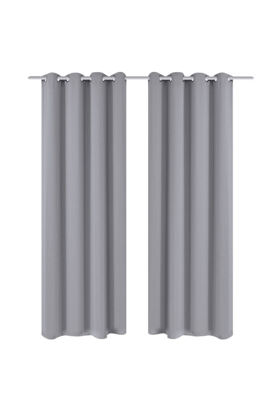 Concept Κουρτίνες συσκότισης με μεταλλικά κρίκους, 2 τεμάχια, 135 x 175 cm, γκρι