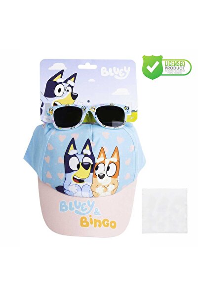bluey Children's cap 53 cm and sunglasses with UV protection, & Bingo