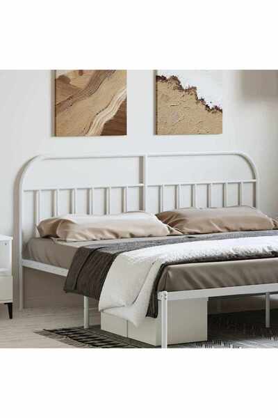 Concept Tăblie de pat metalică, alb, 193 cm