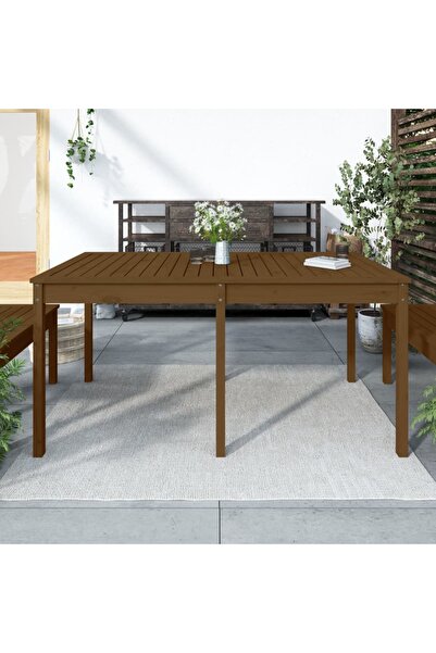 Concept Τραπέζι κήπου, μελί καφέ, 159,5x82,5x76 cm, μασίφ ξύλο πεύκου