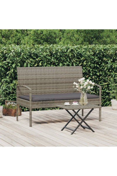 Concept Παγκάκι κήπου με Μαξιλάρι, γκρι, 105 cm, πολυρατάν