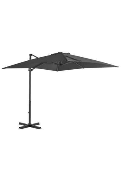 Concept Umbrelă suspendată cu stâlp din aluminiu, antracit, 250x250 cm