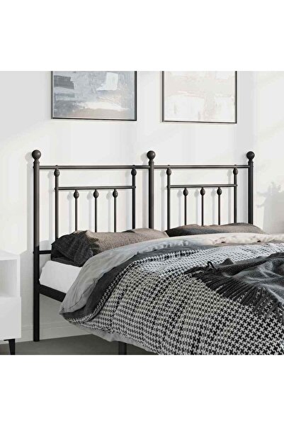 Concept Tăblie de pat metalică, negru, 150 cm