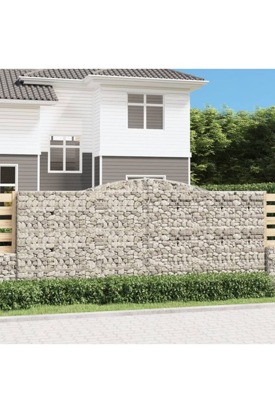 Concept Coșuri gabion arcuite 8 buc. 400x50x160/180 cm, fier galvanizat