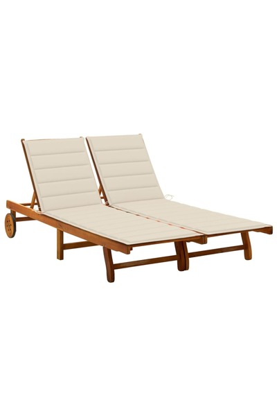 Concept Ξαπλώστρα κήπου με μαξιλάρια, 2 άτομα, από μασίφ ξύλο ακακίας