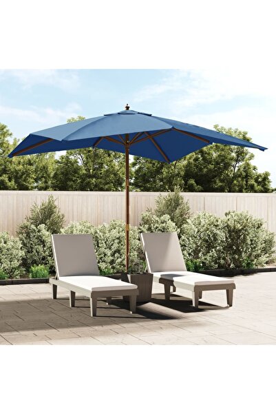 Concept Ξύλινο κοντάρι ομπρέλας κήπου, γαλάζιο 300x300x273 εκ.