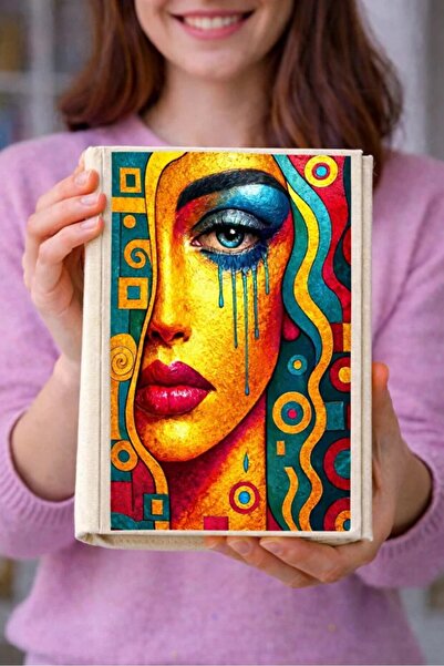 Şımartan غلاف كتاب من القماش بتصميم لوحة المرأة التي تبكي - غلاف كتاب من القم...