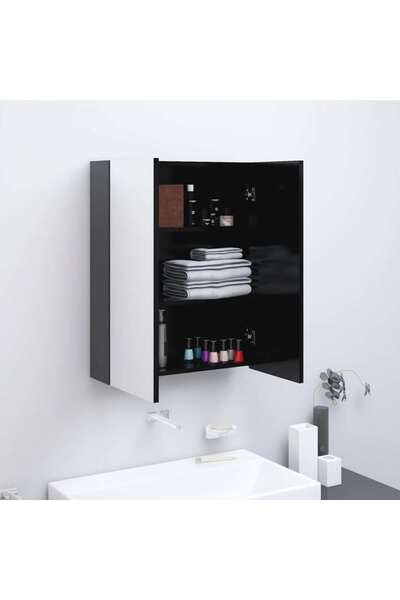 Concept Ντουλάπι μπάνιου με καθρέφτη, ανθρακί, 60x15x75 cm, MDF