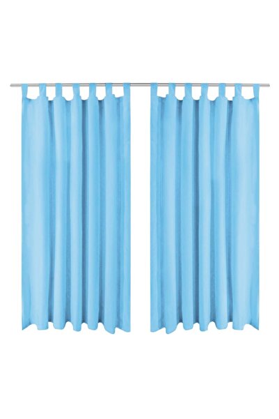 Concept Draperii micro-satin cu bride, 2 buc, 140 x 175 cm, turcoaz