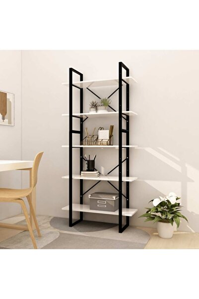 Concept Bookcase with 5 shelves, white, 80x30x175 cm, chipboard