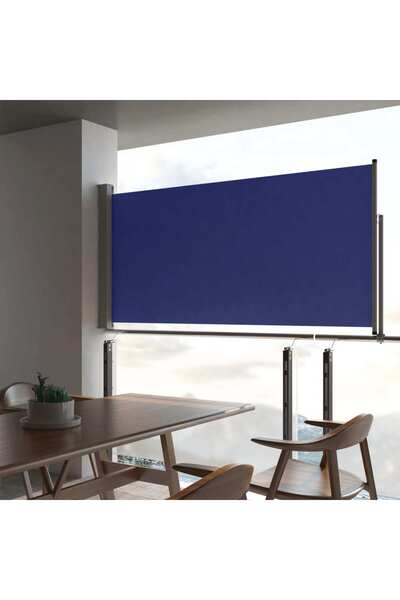 Concept Copertină laterală retractabilă de terasă, albastru, 120x300 cm