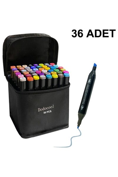 Empressco 36’Lı Çift Uçlu Touch Marker Art Tasarım Keçeli Kalem Seti Çantalı ...