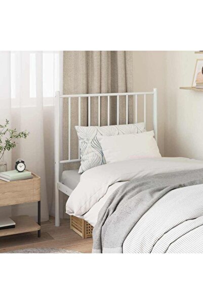 Concept Tăblie de pat metalică, alb, 84,5x3x90 cm