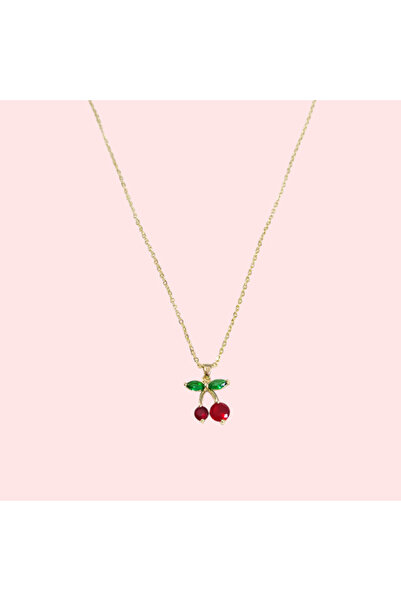Güler Yüzlü Silver Xuping Cherry Necklace 45+5 cm Gold