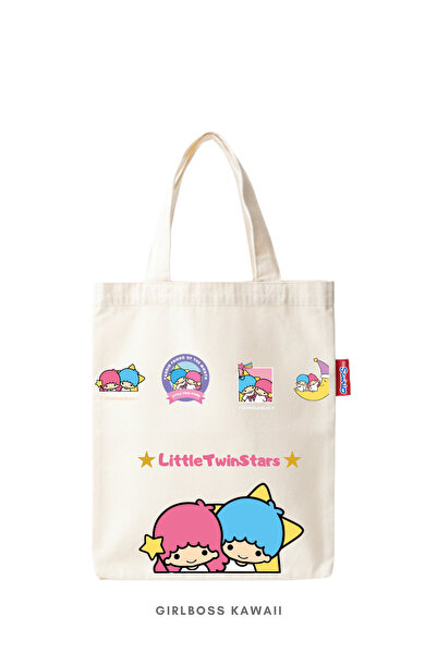 Girlboss Kawaii Little Twin Stars Mini Tote Bag/Tablet/Book/Mini Cloth Shoppi...