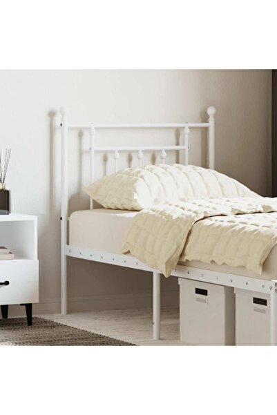 Concept Tăblie de pat metalică, alb, 75 cm