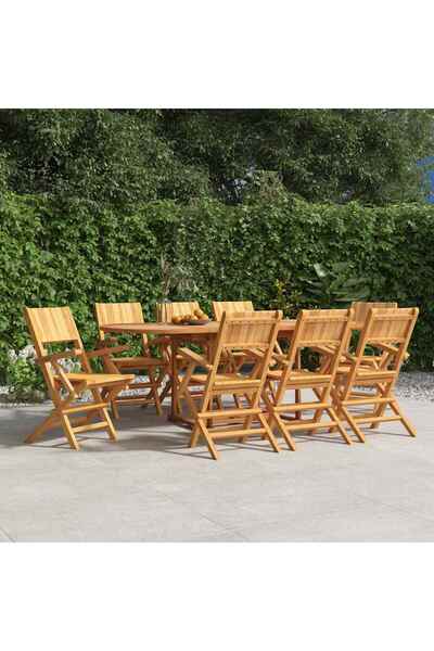 Concept Πτυσσόμενες καρέκλες κήπου, 8 τεμ., 55x61x90 εκ., από μασίφ ξύλο τικ