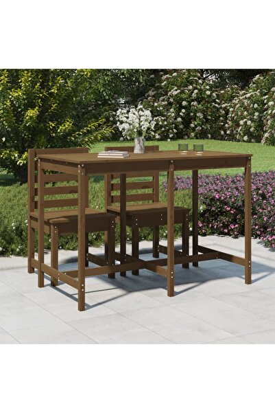 Concept Τραπέζι κήπου, μελί καφέ, 159,5x82,5x110 cm, μασίφ ξύλο πεύκου