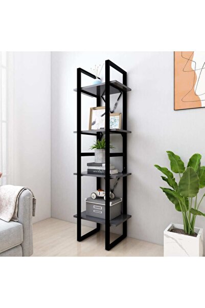 Concept Bibliotecă cu 4 rafturi, gri, 40x30x140 cm, PAL