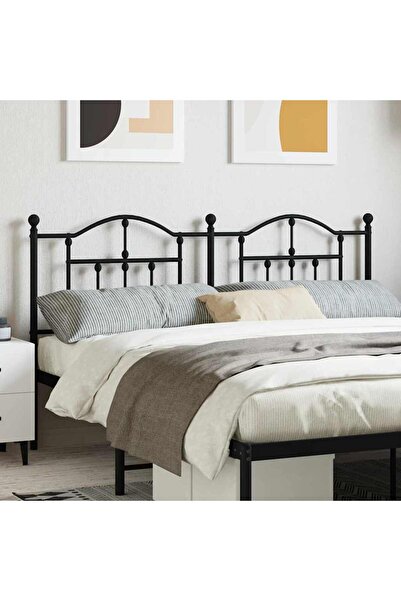 Concept Tăblie de pat metalică, negru, 160 cm