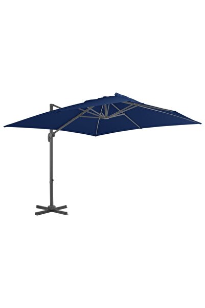 Concept Umbrelă suspendată cu stâlp din aluminiu albastru azuriu 3x3 m