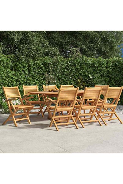 Concept Πτυσσόμενες καρέκλες κήπου, 8 τεμ., 55x62x90 εκ., από μασίφ ξύλο τικ