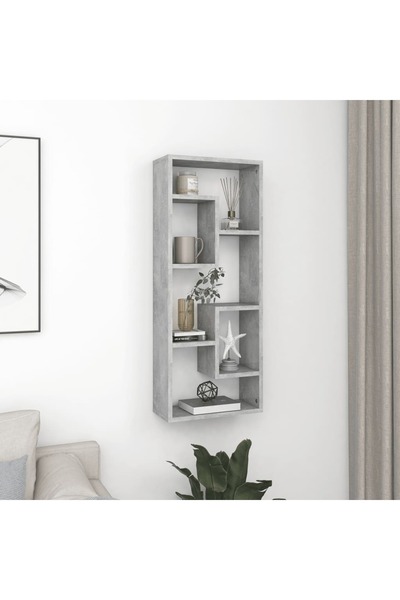 Concept Ράφι τοίχου, γκρι σκυροδέματος, 36x16x90 cm, μοριοσανίδα