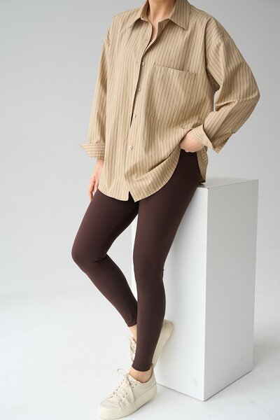 Liora Women's Coffee Color Plain Leggings