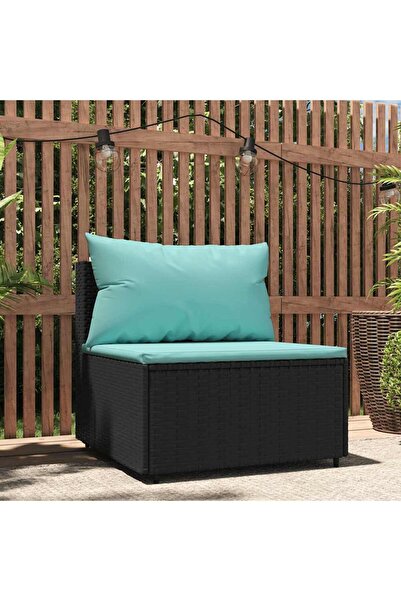 Concept Καναπές κήπου με Μαξιλάρι , μαύρος, πολυρατάν