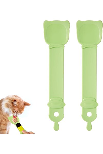 PEUTIER 2pcs Cat Strip Feeders, Cute Cat Head Shape Cat Strip Squeeze Happy S...