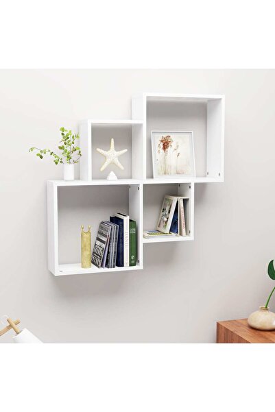 Concept Cube wall shelf, white, 80x15x78.5 cm chipboard