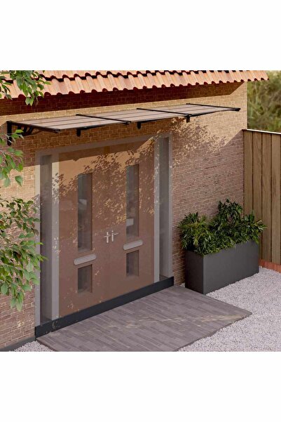 Concept Στέγαστρο πόρτας, μαύρο, 297,5x90 cm, πολυανθρακικό