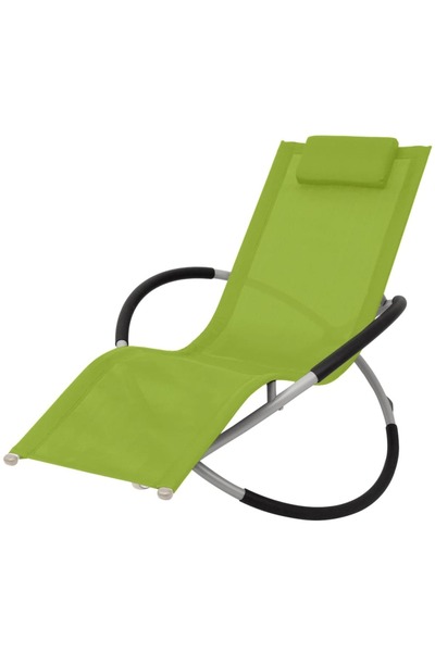 Concept Șezlong geometric de exterior, verde, oțel