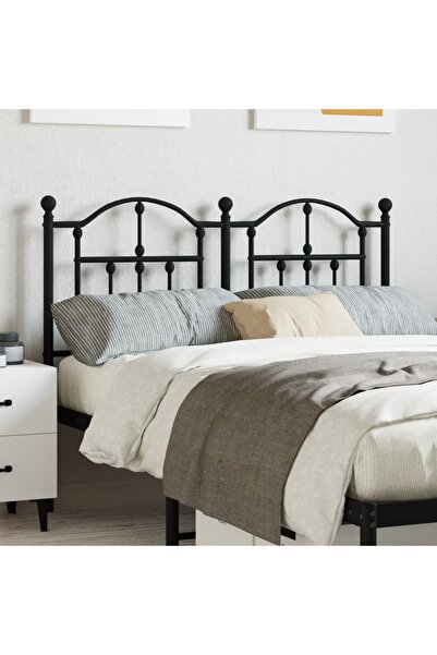 Concept Tăblie de pat metalică, negru, 120 cm