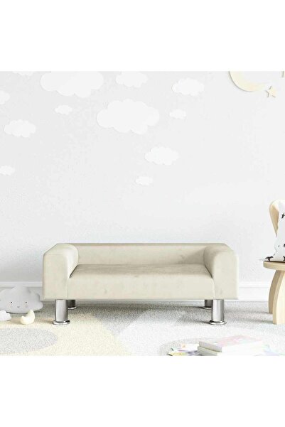 Concept Canapea pentru copii, crem, 70x45x26,5 cm, catifea