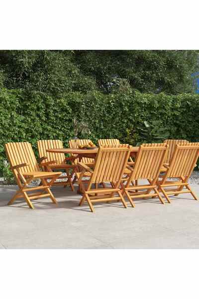 Concept Πτυσσόμενες καρέκλες κήπου, 8 τεμ., 61x67x90 εκ., από μασίφ ξύλο τικ