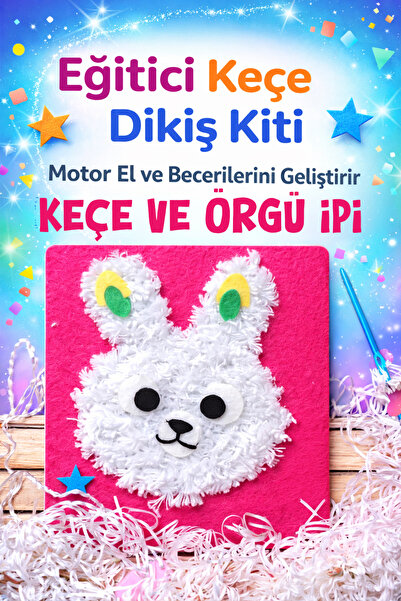 Tavşanlı Keçe Başlangıç Dikiş ve Örgü Seti