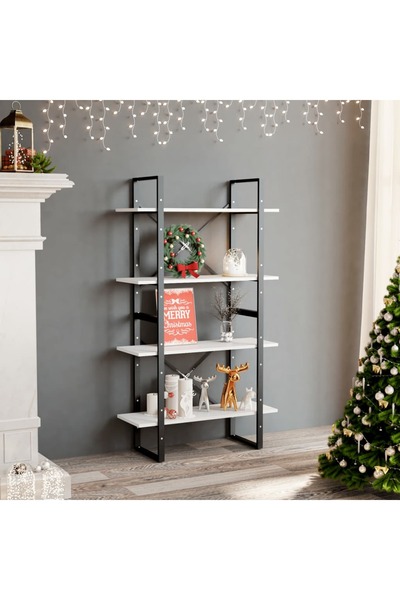 Concept Bookcase with 4 shelves, white, 80x30x140 cm, chipboard