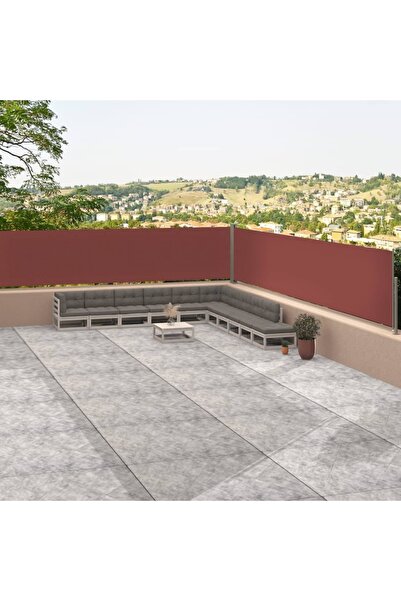 Concept Copertină laterală retractabilă, maro, 117x1200 cm