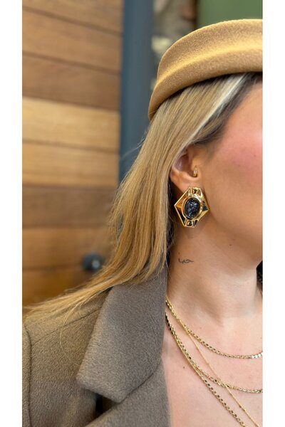 Nole&Co. Cornered Steel Earrings