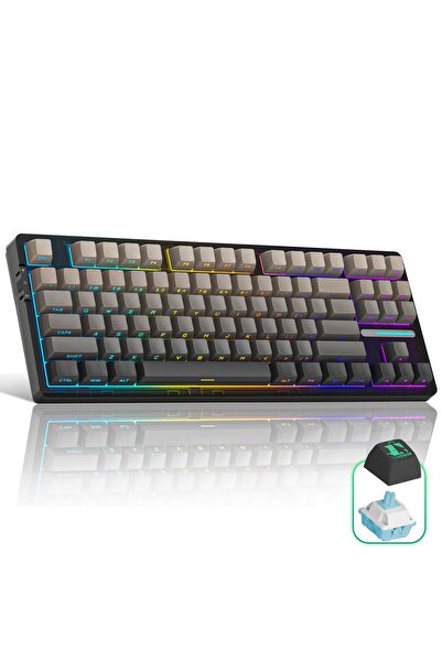 Timebox Ασύρματο μηχανικό πληκτρολόγιο παιχνιδιών TKL RGB Bluetooth 2.4G Hot ...