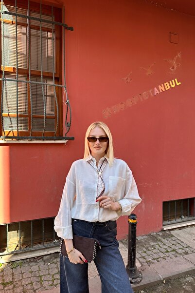 lizge giyim Fular Detail Long Sleeve Shirt