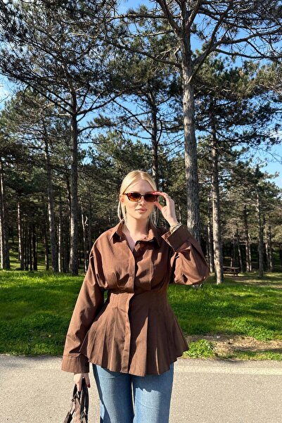 lizge giyim Beli Pleated Detail Bluz