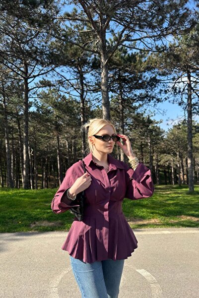 lizge giyim Beli Pleated Detail Bluz