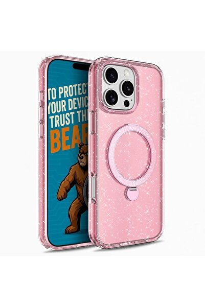 Orso Θήκη Ostand Glitter Clear Pink iPhone 13/14