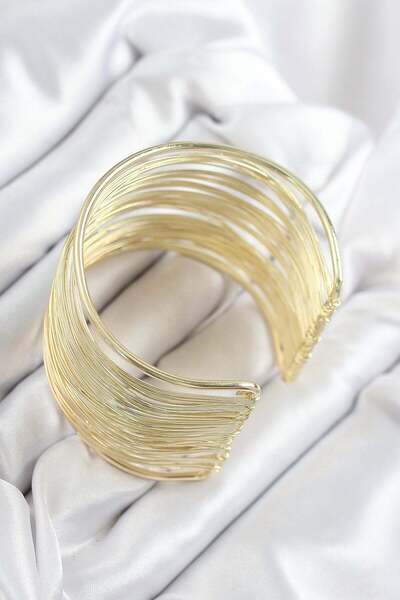 cleovibe سوار من سلك النحاس المخملي موديل ذهبي اللون