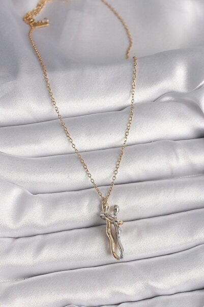 cleovibe 316L Steel Gold Color Chain Colorful Hugging Model Necklace Brio