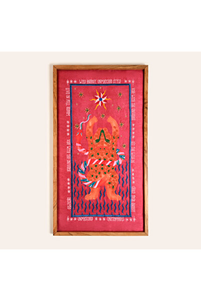 Zsa Zsa Zsu Dadrı El İşi Boncuklu Ağaç Tablo 45x80 Cm Turuncu