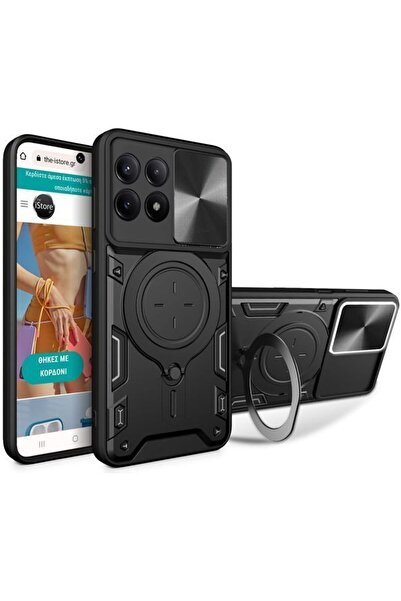 Orso Θήκη Αδιάβροχη Κάμερα Ringstand Slide Black Poco X6 Pro 5G