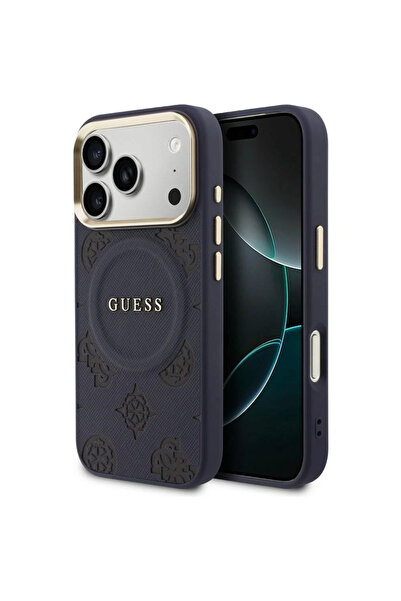 Guess Θήκη Peony Hot Stamp Magsafe Blue iPhone 17 Pro